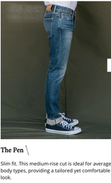 The Pen Slim "Dizzy" 10.5 oz Selvedge Denim by Hiroshi Kato