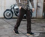 The "Pipe" 16W Carob Stretch Cord Chino by Hiroshi Kato