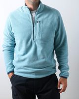 Dark Navy Sheared Fleece Half-Zip by Relwen