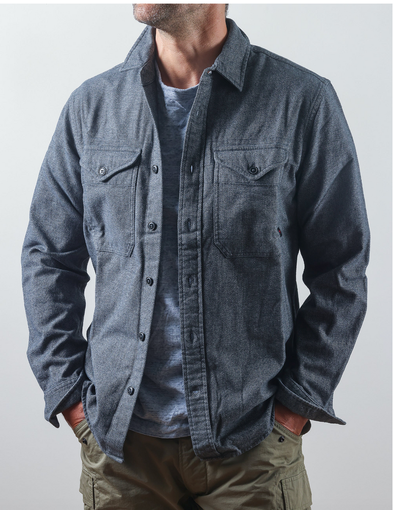 Charcoal Nailhead Utility Workshirt by Relwen