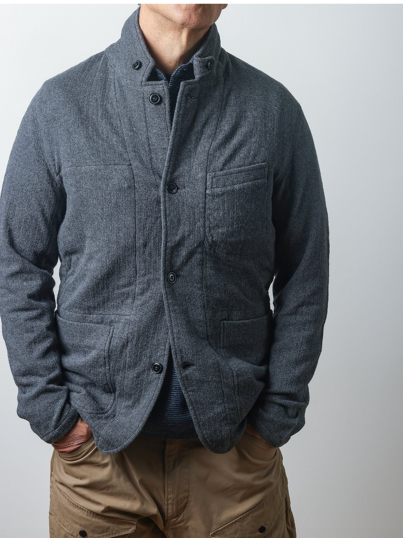 Navy Sweatshirt Trap Blazer by Relwen