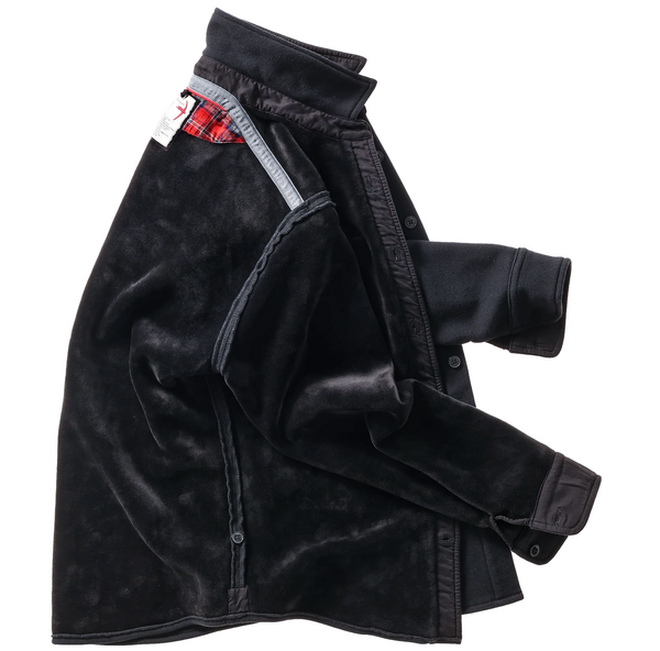 Black Pique Fleece Workshirt by Relwen