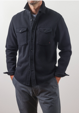 Black Pique Fleece Workshirt by Relwen