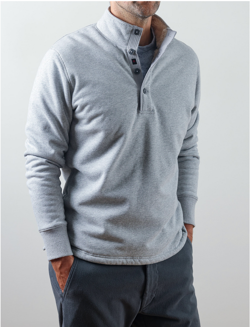 Ice Blue Heather Superfleece Mock by Relwen