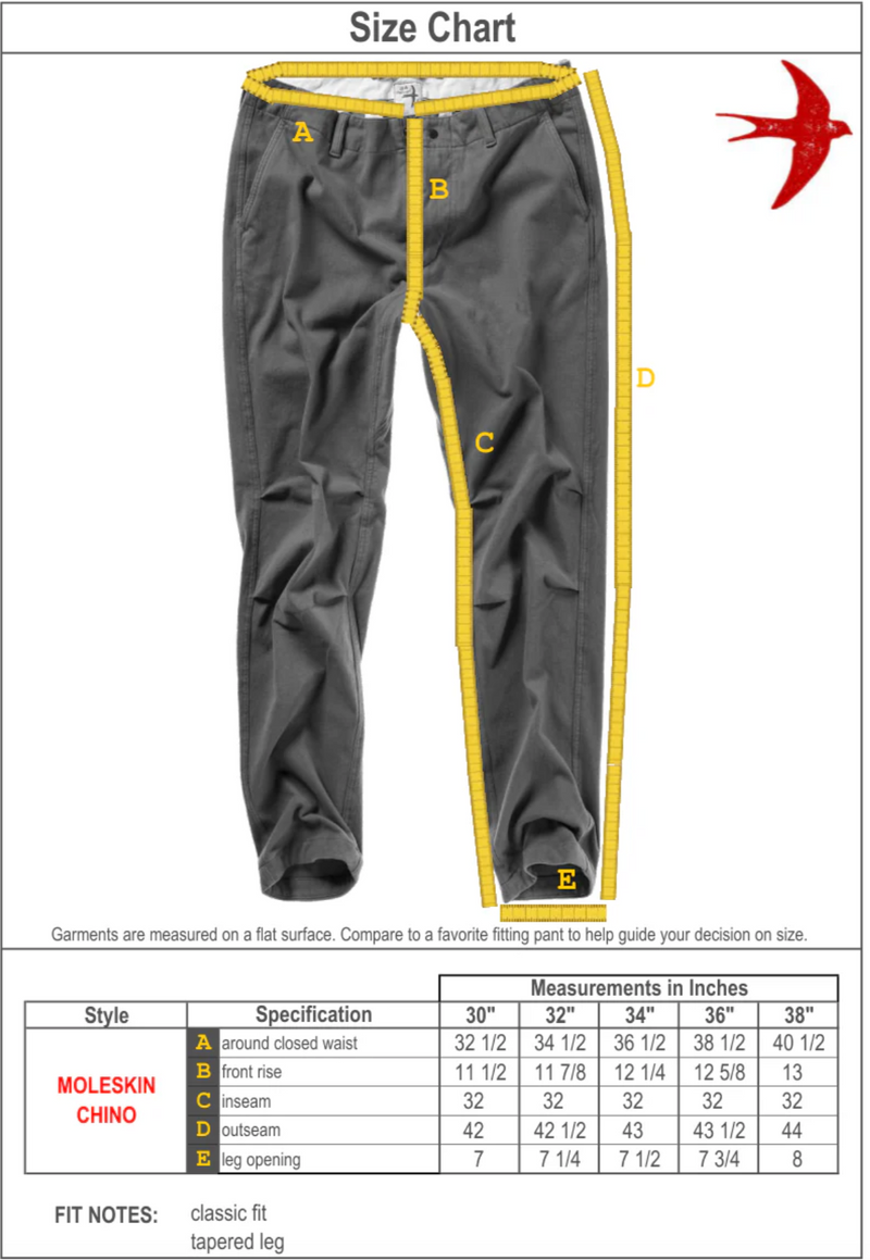 Camel Moleskin Chino by Relwen