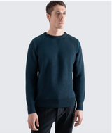 Contrasting Navy / Blue  Ribbed Knit Crewneck Sweater by Far Afield UK