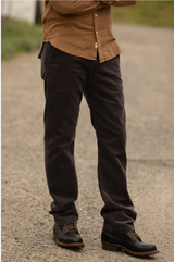 Hiroshi Kato  "Pipe" Carob Straight Leg Stretch Cord Chino