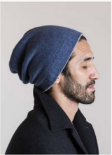 40 Colori Reversible Navy / Yellow Cashmere Wool Beanie