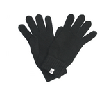 Black Flat Knit Italian Merino Wool Gloves by 40Colori Italy