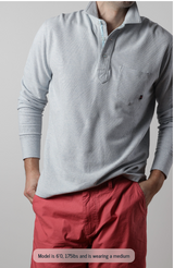 Dark Hunter Heather L/S Vintage Pique Polo by Relwen