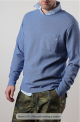 Dark Hunter Heather L/S Vintage Pique Pocket Crew by Relwen