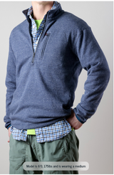 Lt Blue Fleck Micropile Half-Zip by Relwen