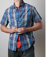 Green / Blue / Multi Madras Campshirt by Relwen