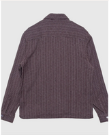 Brown / Stone "Busey" Linear Dobby Check Shirt by Far Afield