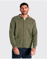 Moss Cotton "Station" Knit Jacket by Far Afield