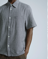 Navy Gingham "Costa" Shirt by Far Afield