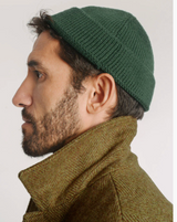 Dark Olive Italian Merino Fisherman's Beanie by 40 Colori Italy