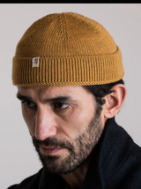 Dark Olive Italian Merino Fisherman's Beanie by 40 Colori Italy