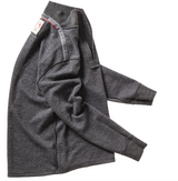 Relwen Charcoal Heather Wool Cotton 1/4 Zip