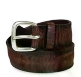 Chocolate Laser Cut "Blade" Leather Belt by Orciani Italy