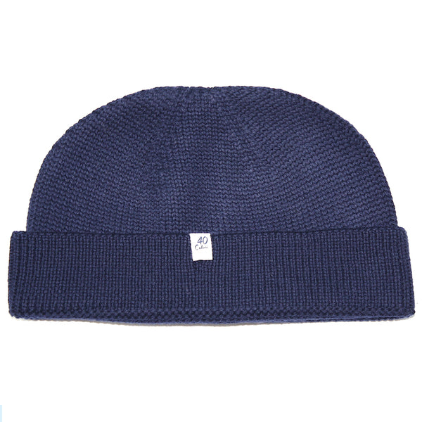 Dark Blue Merino Wool Watchman's Cap by 40 Colori