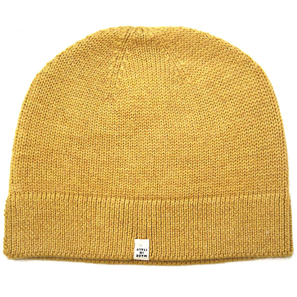 Ochre Yellow Merino Wool Watchman's Cap by 40 Colori Italy