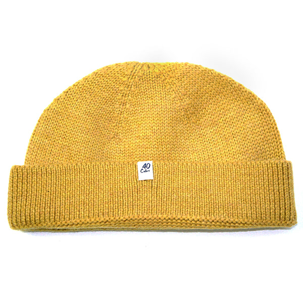 Ochre Yellow Merino Wool Watchman's Cap by 40 Colori Italy