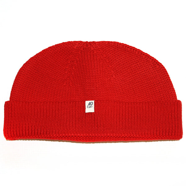 Red Merino Wool Watchman's Cap by 40 Colori Italy