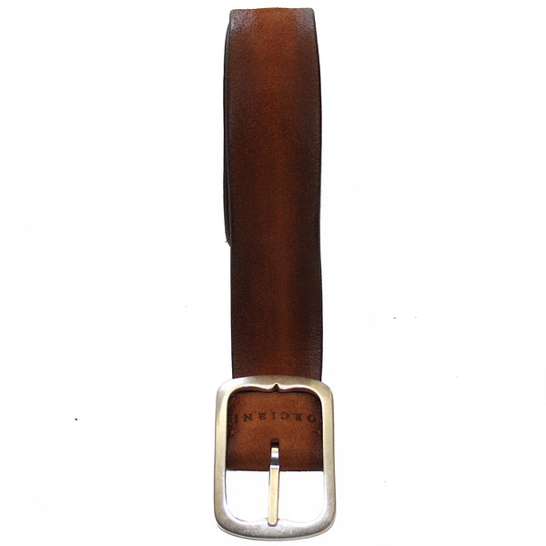 Reversible Honey Suede / Pebbled Leather Belt by Orciani Italy