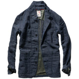 Navy Linen Basketweave Tropical Trap Blazer by Relwen