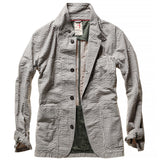 Sand / Grey Seersucker Stripe Tropical Trap Blazer by Relwen