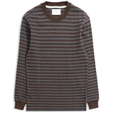 Grey / Brown Breton Stripe T-Shirt by Far Afield UK