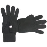 Black Flat Knit Italian Merino Wool Gloves by 40Colori Italy