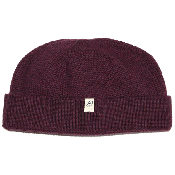 Plum Merino Wool Watchman's Cap by 40Colori Italy