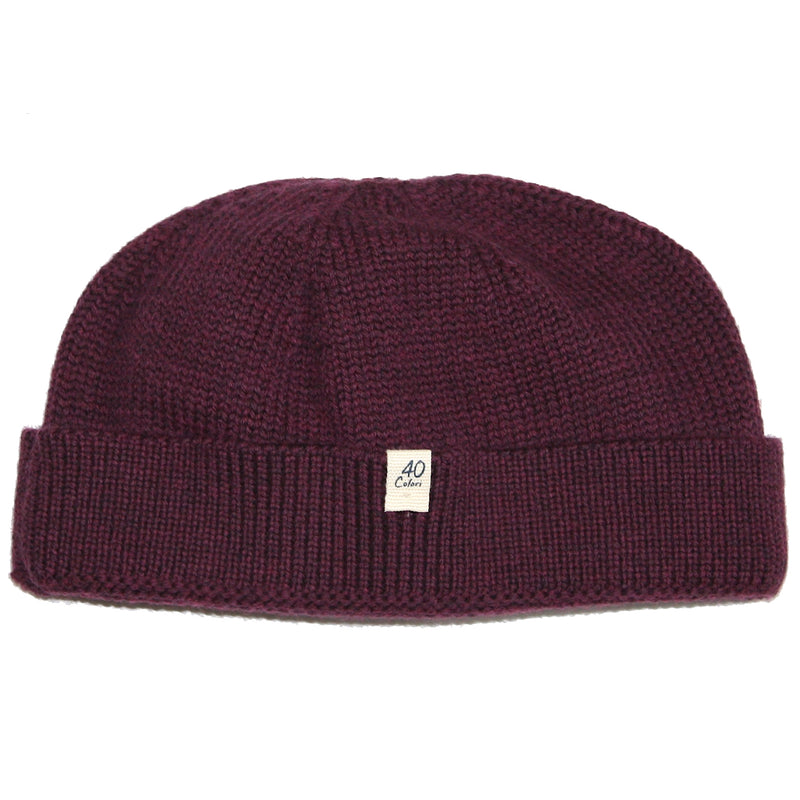 Plum Merino Wool Watchman's Cap by 40Colori Italy