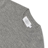 Waterfalls Grey Marl Italian Merino Wool Crewneck "Campo" Sweater by Alex Crane