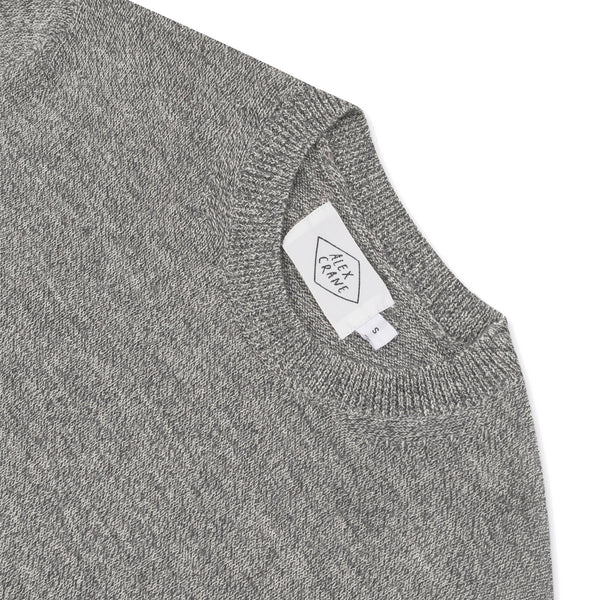 Alex Crane Waterfalls Grey Marl Italian Merino Wool Crewneck "Campo" Sweater