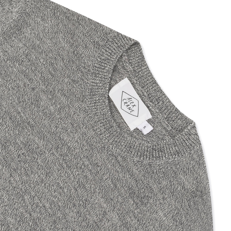 Waterfalls Grey Marl Italian Merino Wool Crewneck "Campo" Sweater by Alex Crane