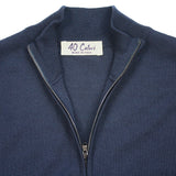 Dark Navy Italian Merino Wool 1/4 Zip Pullover by 40 Colori Italy