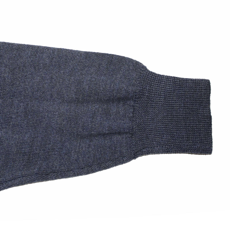 Night Blue Italian Lt Weight Merino 1/4 zip Pullover by 40Colori Italy