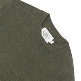 Alex Crane Heathered Pine Italian Merino Wool Crewneck "Campo" Sweater