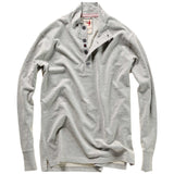 Lt Grey Heather Heather L/S Pique Button Mock by Relwen