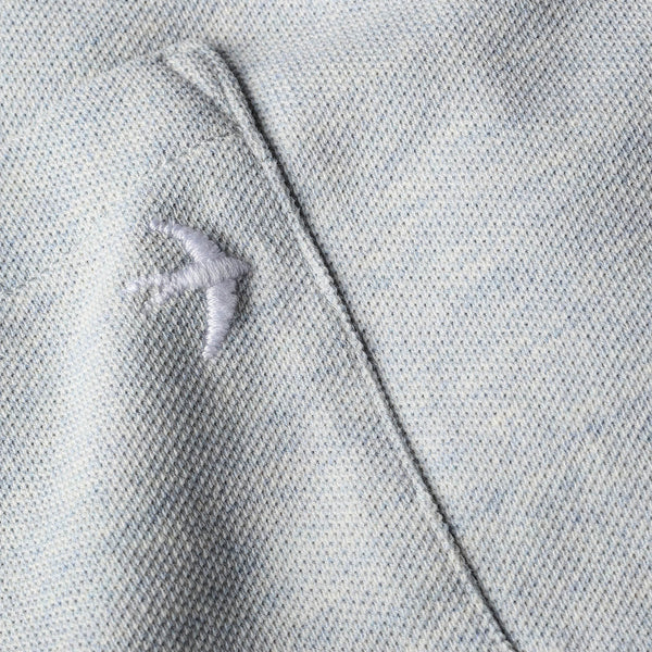 Cloud Blue Heather L/S Pique Pocket Crew by Relwen
