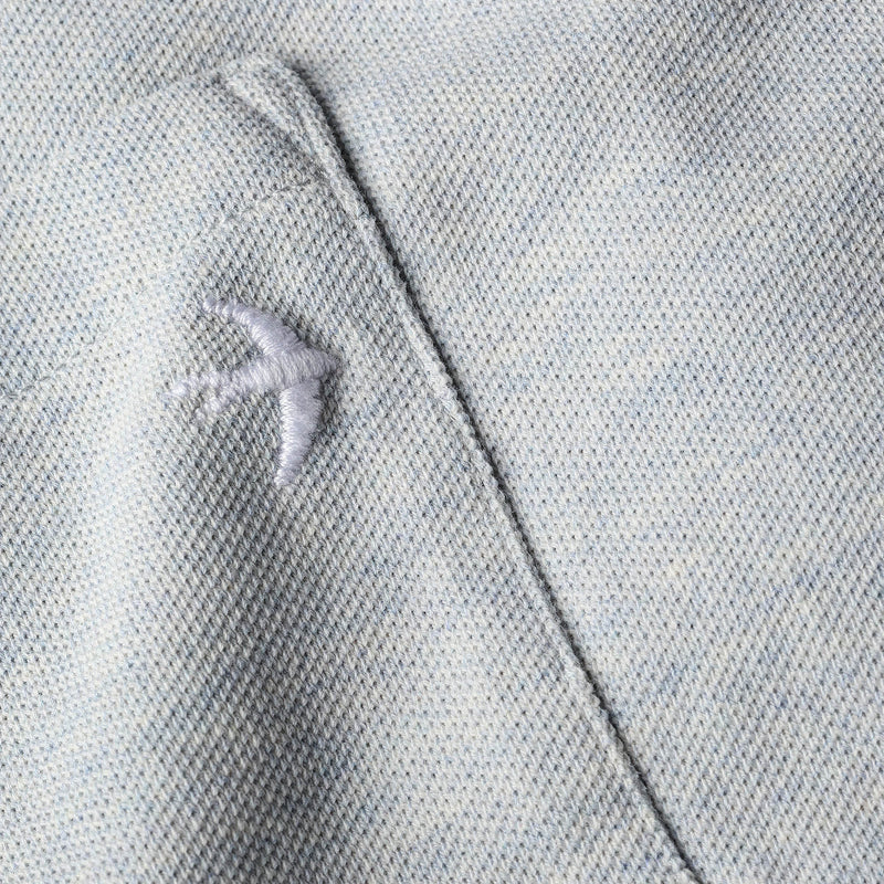 Cloud Blue Heather L/S Pique Pocket Crew by Relwen