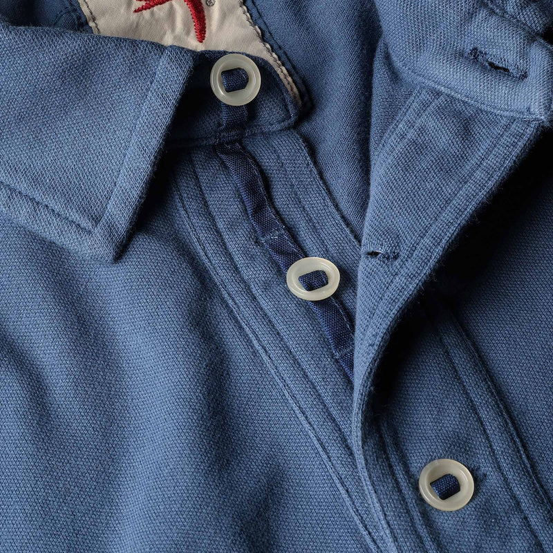 Marine Blue Stretch Pique Slot Polo by Relwen