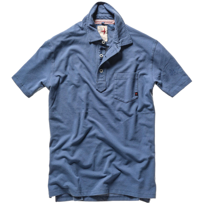 Marine Blue Stretch Pique Slot Polo by Relwen