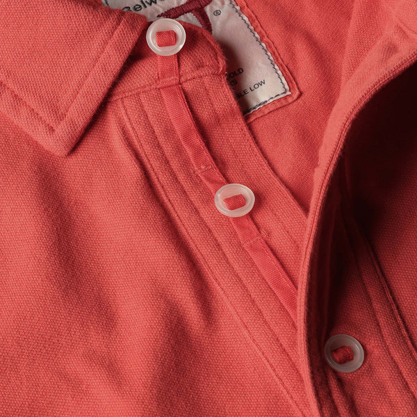 Tangerine Stretch Pique Slot Polo by Relwen