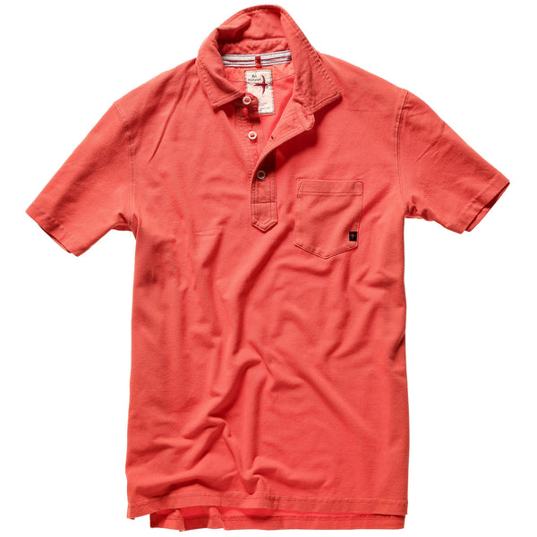 Tangerine Stretch Pique Slot Polo by Relwen