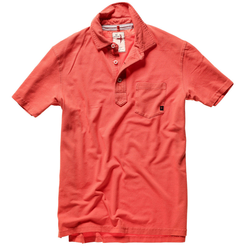 Relwen Tangerine Stretch Pique Slot Polo