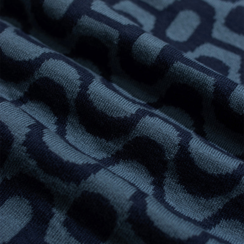 Navy / Iris Blue "Zigger" Cardigan Polo by Far Afield